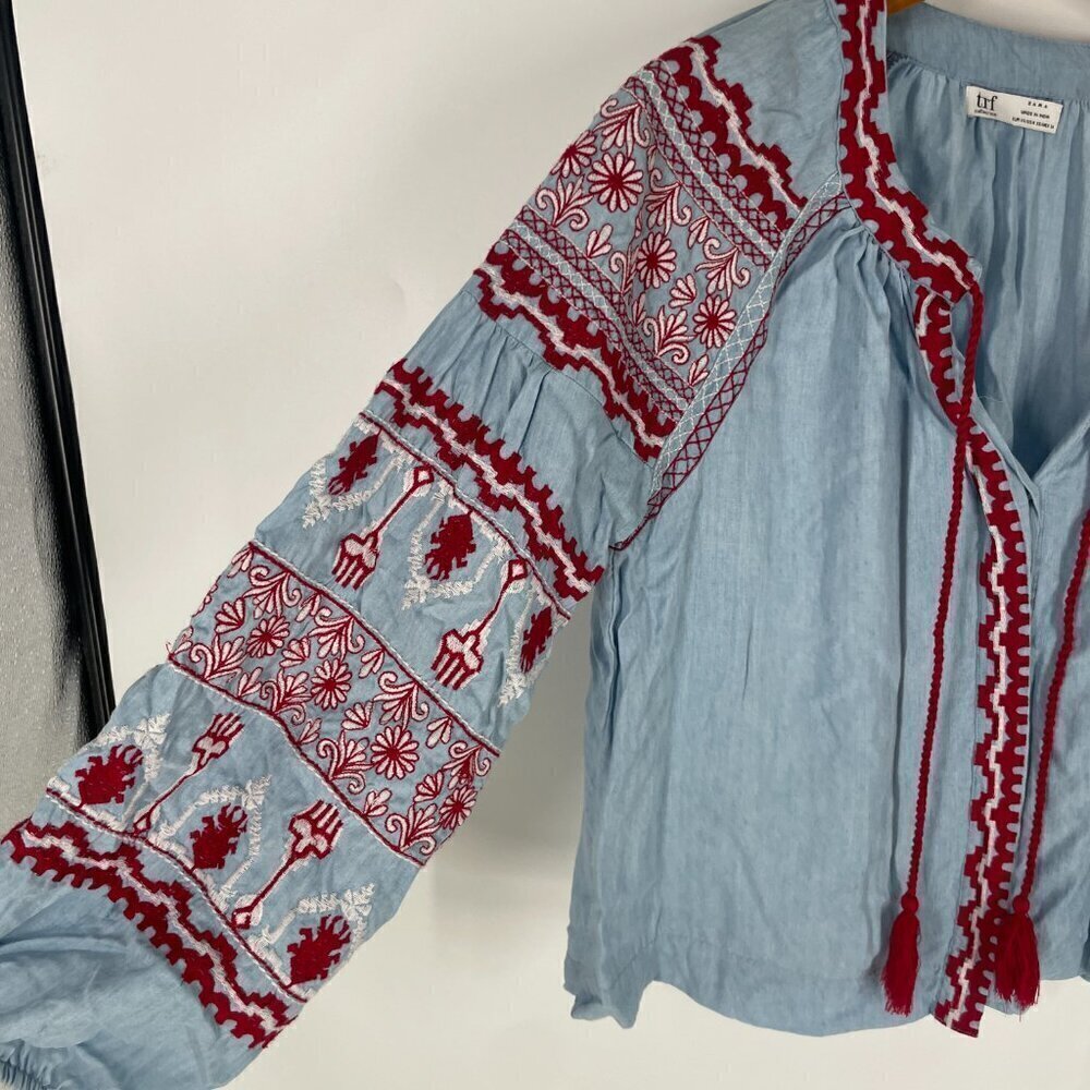 Zara embroidered peasant blouse XS - Picture 3 of 12
